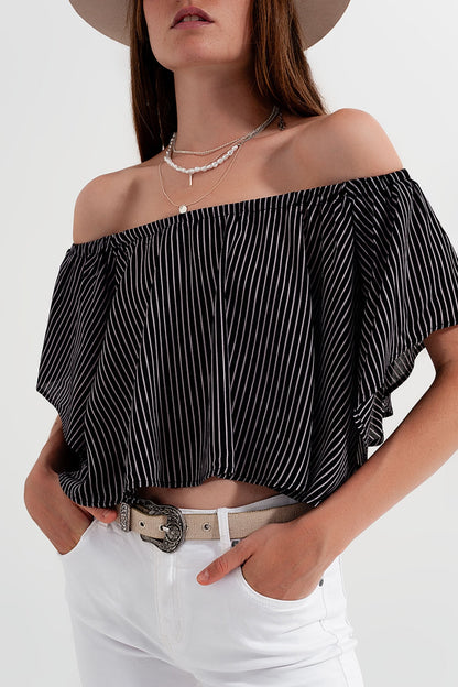 Bardot top in stripe Q2store
