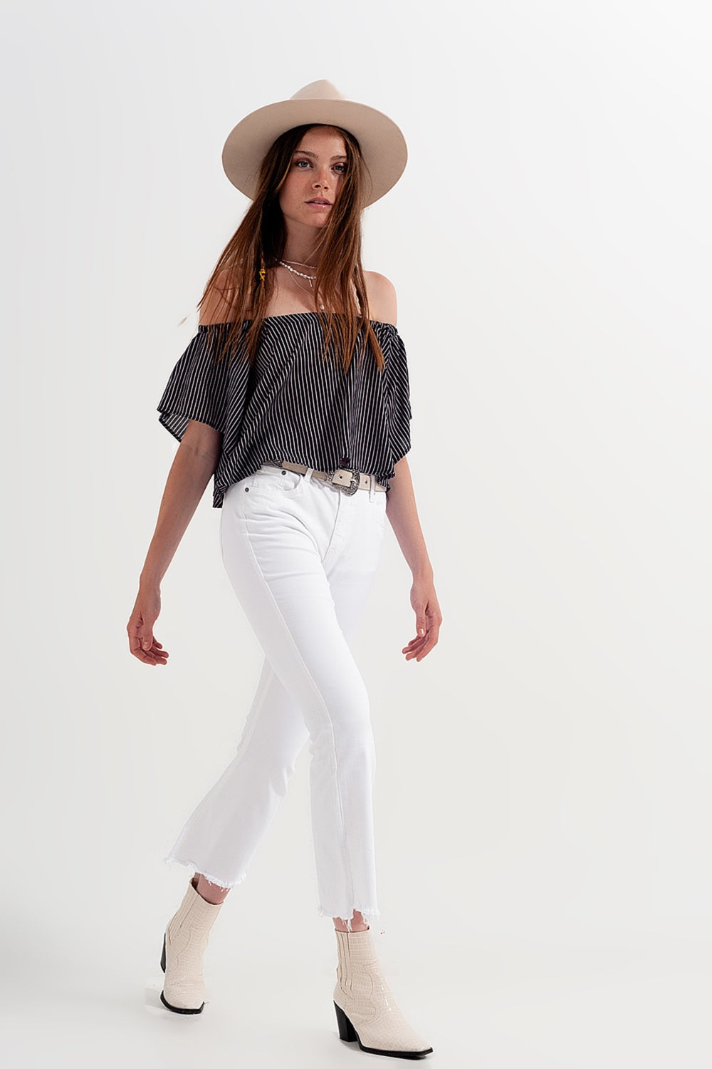 Bardot top in stripe Q2store