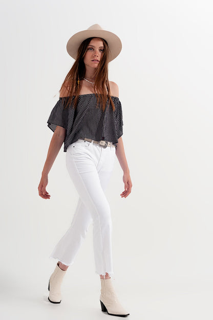 Bardot top in stripe Q2store