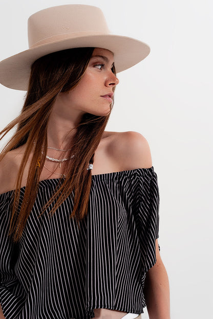 Bardot top in stripe Q2store