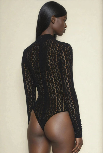 Vezza Floral Mesh Bodysuit – Black XO, Tina