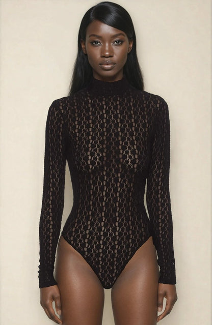 Vezza Floral Mesh Bodysuit – Black XO, Tina