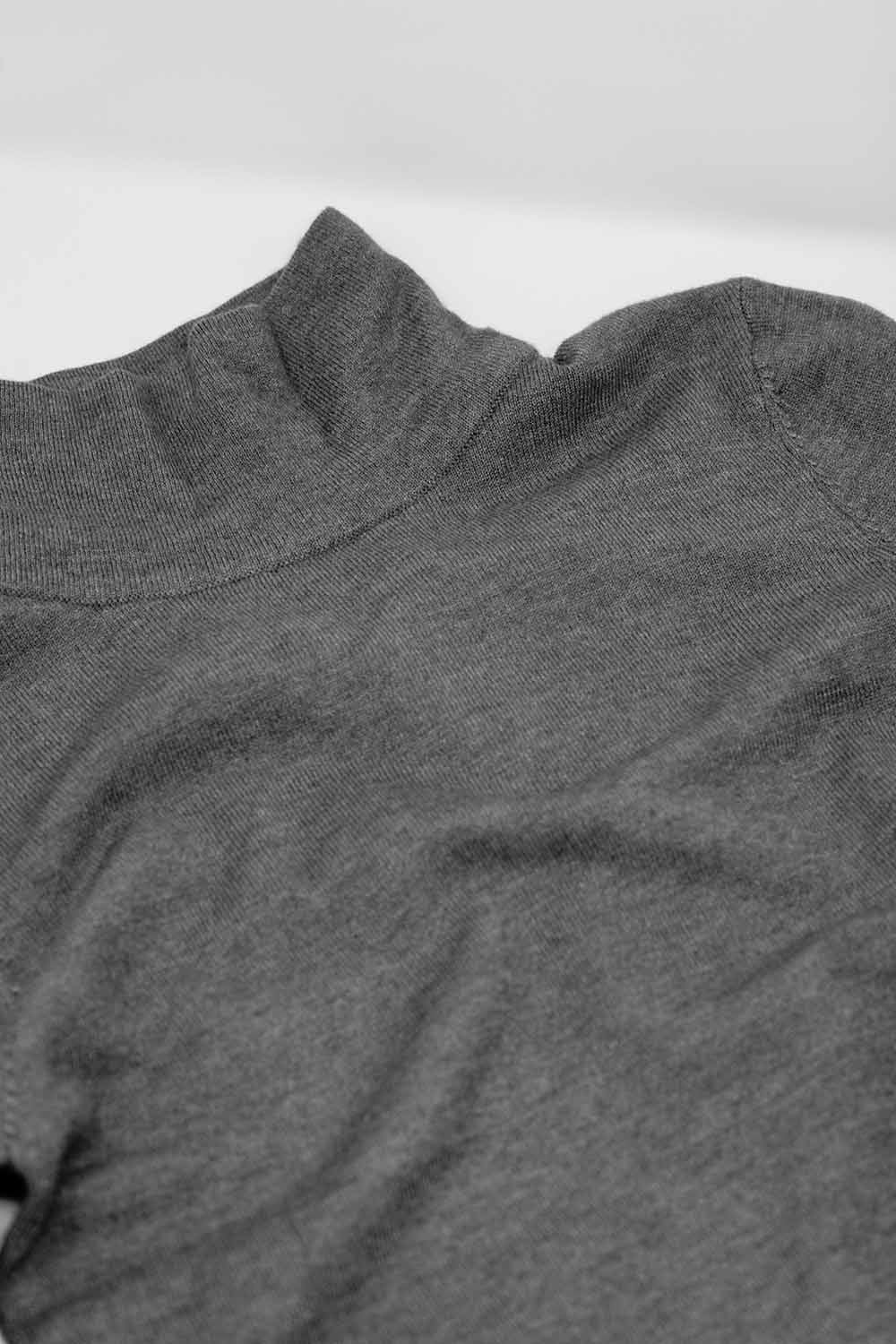 Basic grey fine knit bodycon sweater Q2store