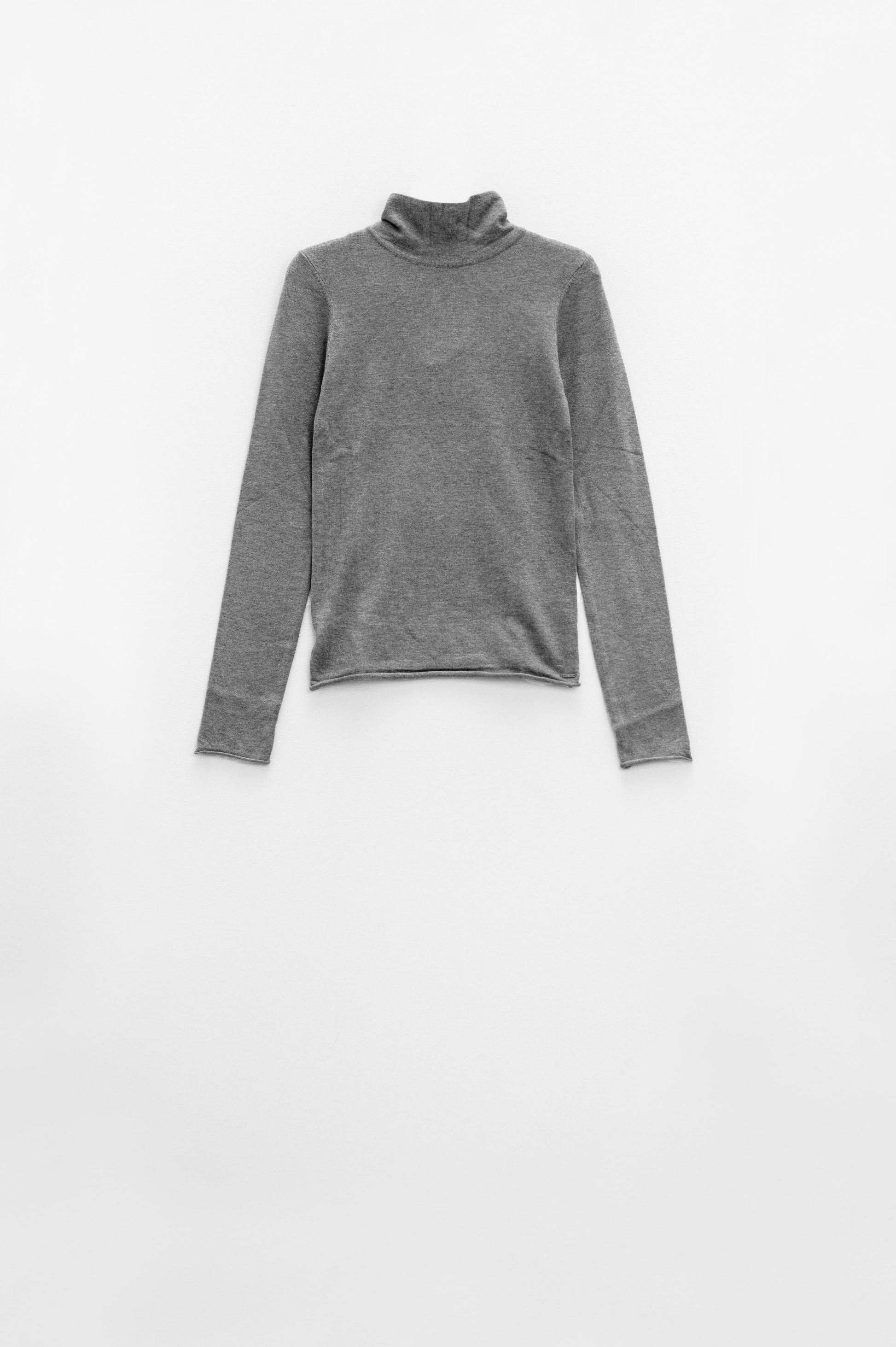 Basic grey fine knit bodycon sweater Q2store