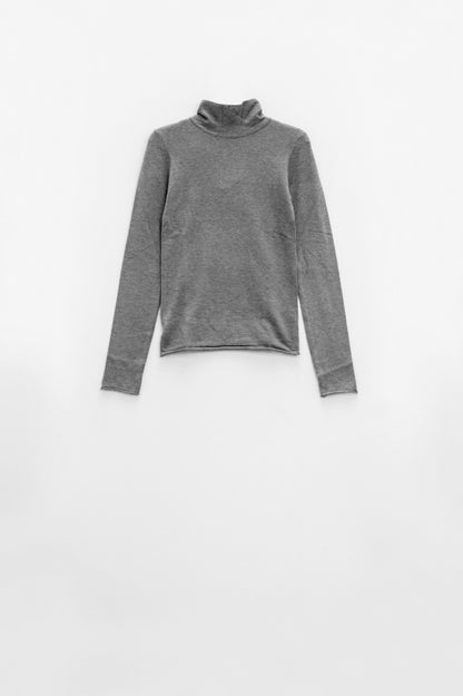 Basic grey fine knit bodycon sweater Q2store