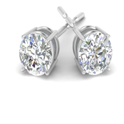 Stud Earring Basket Oval Shaped Fascinating Diamonds