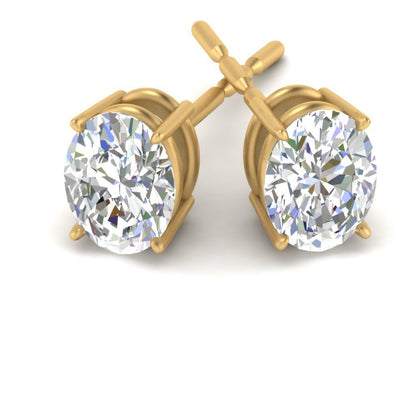 Stud Earring Basket Oval Shaped Fascinating Diamonds