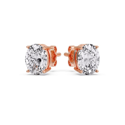 Stud Earring Basket Oval Shaped Fascinating Diamonds
