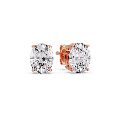 Stud Earring Basket Oval Shaped Fascinating Diamonds