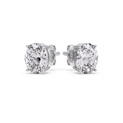 Stud Earring Basket Oval Shaped Fascinating Diamonds