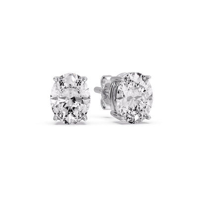 Stud Earring Basket Oval Shaped Fascinating Diamonds