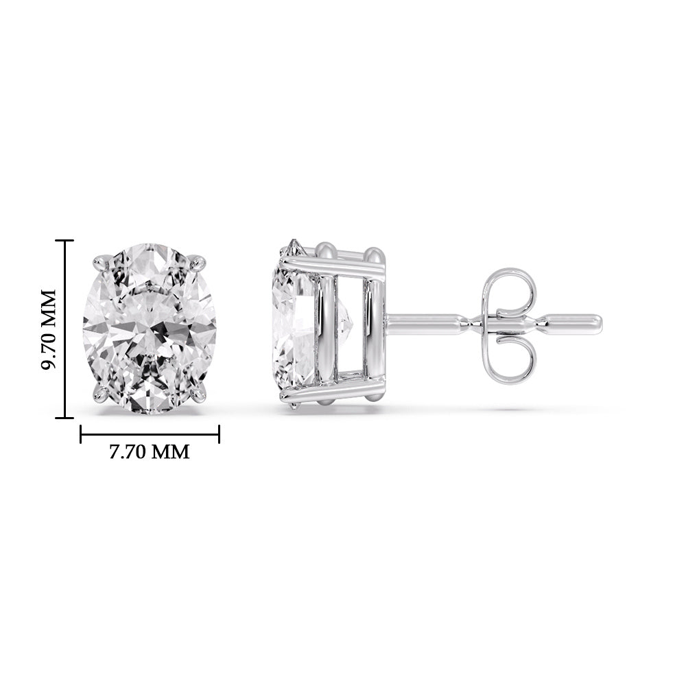 Stud Earring Basket Oval Shaped Fascinating Diamonds