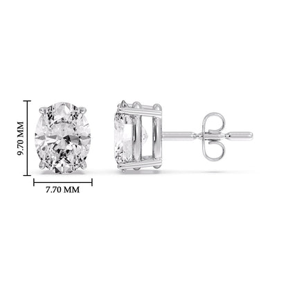 Stud Earring Basket Oval Shaped Fascinating Diamonds