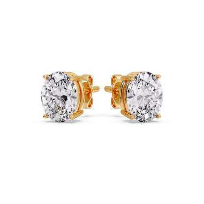 Stud Earring Basket Oval Shaped Fascinating Diamonds