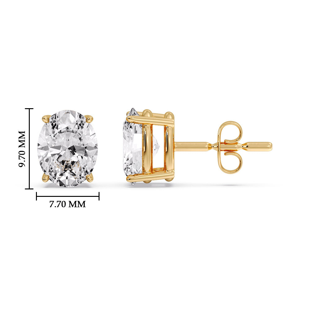Stud Earring Basket Oval Shaped Fascinating Diamonds