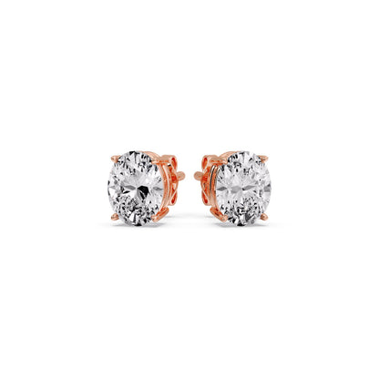 Stud Earring Basket Oval Shaped Fascinating Diamonds