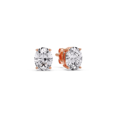 Stud Earring Basket Oval Shaped Fascinating Diamonds