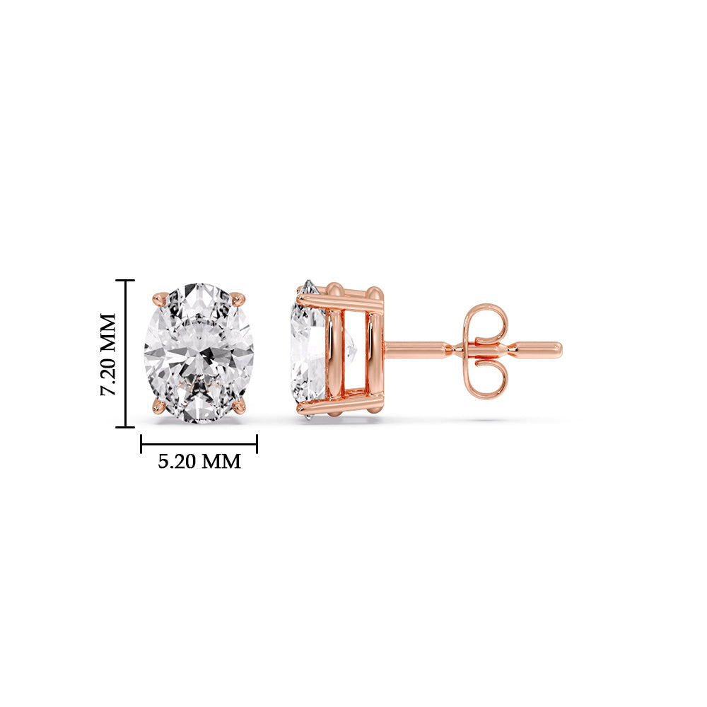 Stud Earring Basket Oval Shaped Fascinating Diamonds