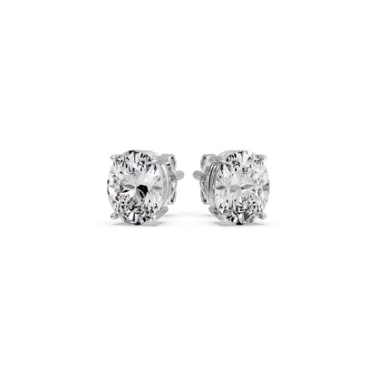 Stud Earring Basket Oval Shaped Fascinating Diamonds