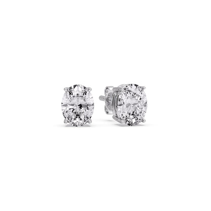 Stud Earring Basket Oval Shaped Fascinating Diamonds