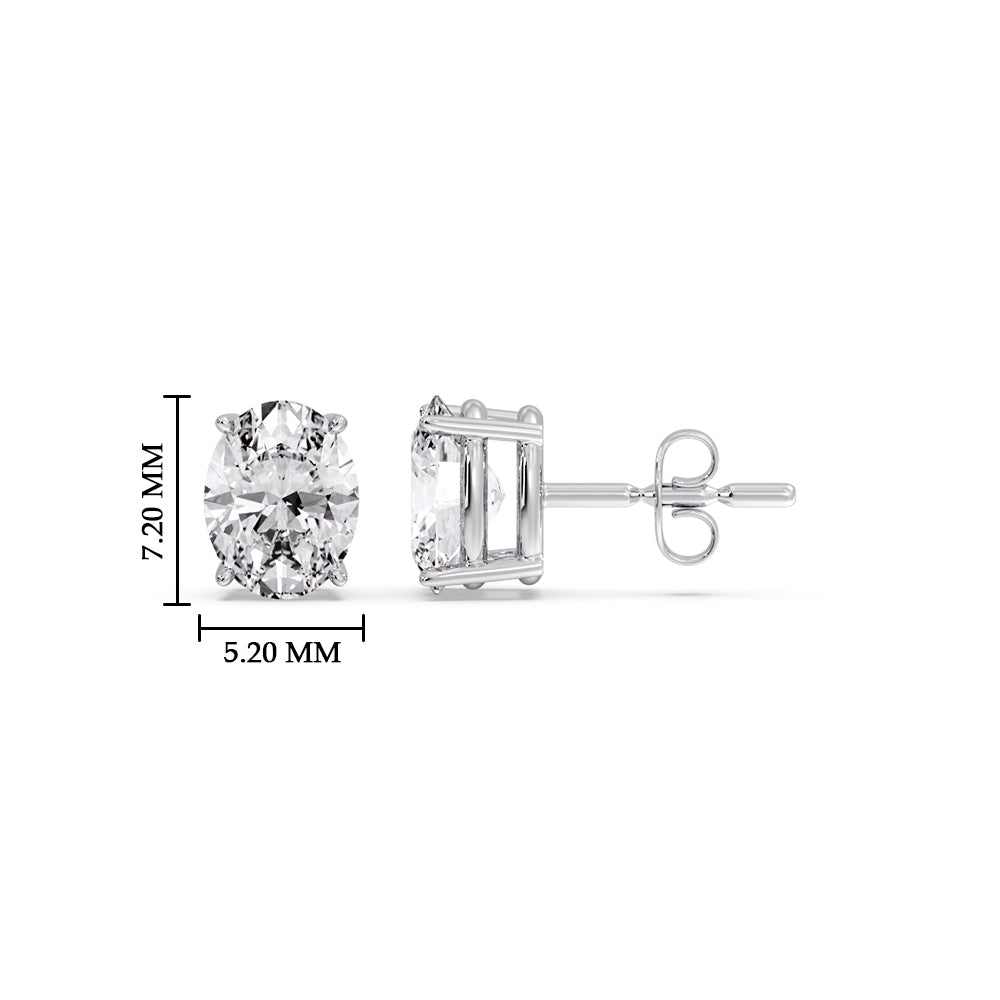 Stud Earring Basket Oval Shaped Fascinating Diamonds