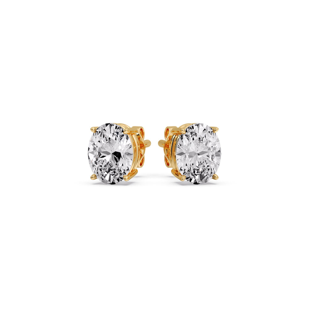 Stud Earring Basket Oval Shaped Fascinating Diamonds