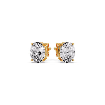Stud Earring Basket Oval Shaped Fascinating Diamonds
