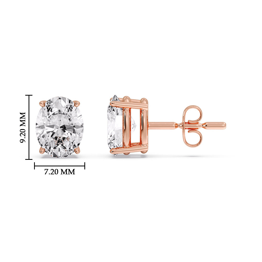 Stud Earring Basket Oval Shaped Fascinating Diamonds