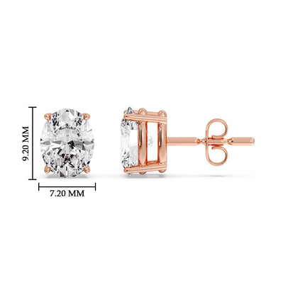 Stud Earring Basket Oval Shaped Fascinating Diamonds