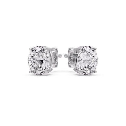 Stud Earring Basket Oval Shaped Fascinating Diamonds