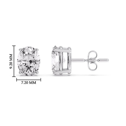 Stud Earring Basket Oval Shaped Fascinating Diamonds