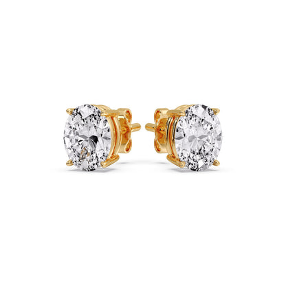 Stud Earring Basket Oval Shaped Fascinating Diamonds