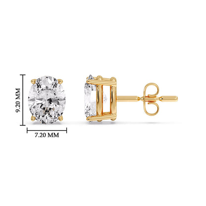 Stud Earring Basket Oval Shaped Fascinating Diamonds
