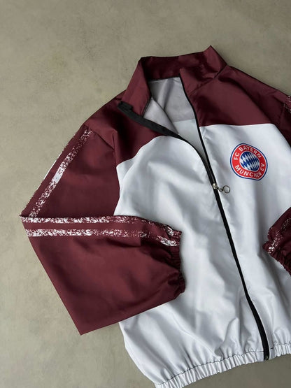Bayern München Oversized Sports Rain Jacket - Red & White, New Season Withinblack