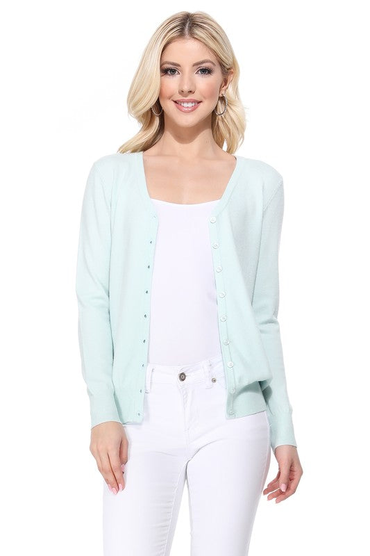 Women's V-Neck Button Down Knit Cardigan Sweater Shop Style & More | Fresh Looks, Everyday Deals & Free Shipping