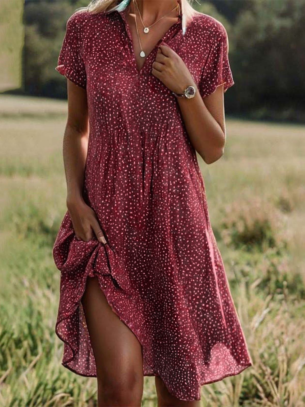 Ethnic Print Midi Dress – Scoop Neck Geometric Pattern Boho Dress FitiqueFit