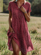 Ethnic Print Midi Dress – Scoop Neck Geometric Pattern Boho Dress FitiqueFit