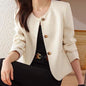 Women’s Cropped Crew Neck Jacket – Casual Lightweight Outerwear FitiqueFit
