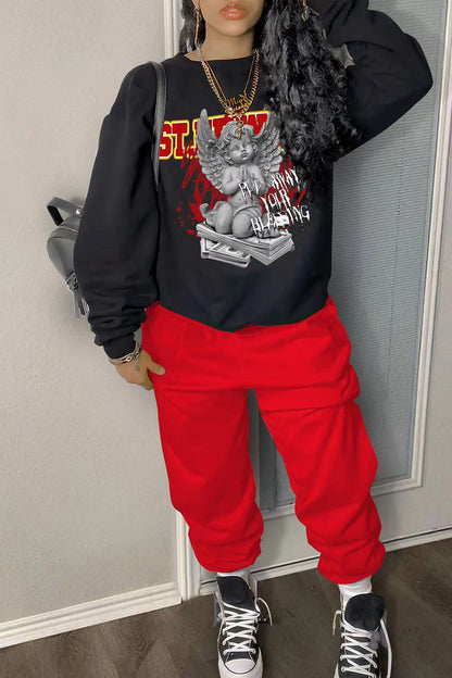 Printed Hoodie Two-piece Set See size chart under “more details” The Fashion Celestial