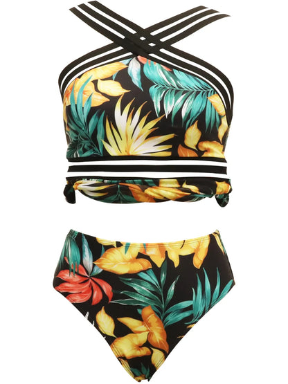 Cutout Printed Two-Piece Swim Set New Era Fashion LLc