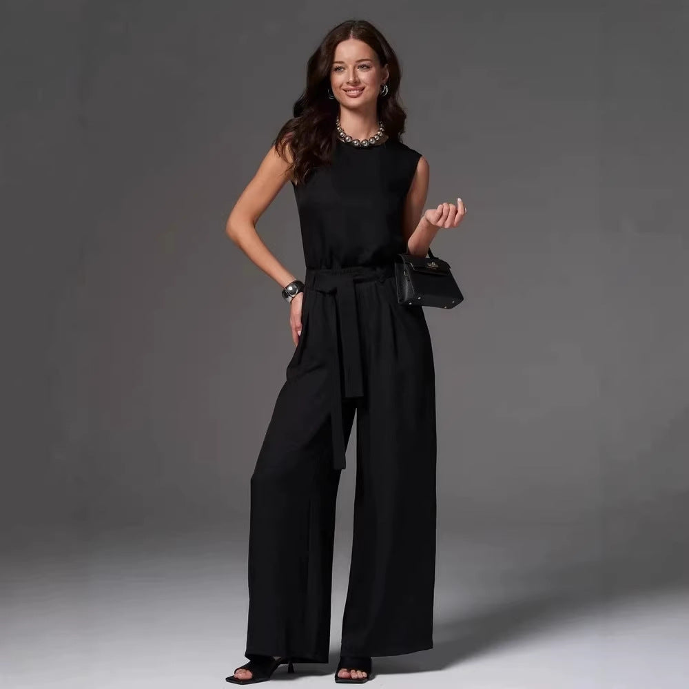 Sleeveless Cotton-Linen Wide-Leg Pants Set – 4 Colors, S–2XL FitiqueFit
