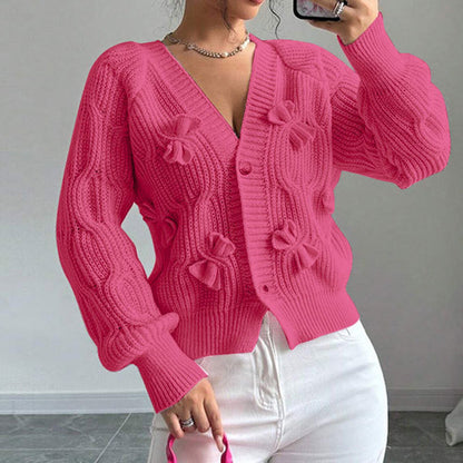 Women's Bow Cropped Cardigan FitiqueFit