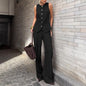 Women's Elegant Sleeveless Vest & Wide-Leg Pants Set – Office 2-Piece FitiqueFit