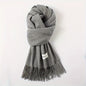 Solid Color Tassel Scarf, Hand Wash Only, Elegant Fringe Shawl for Women, Fashion Accessory NovaCart