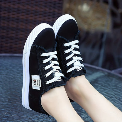 Women'S Casual Round Toe Solid Color Canvas Shoes, Small White, Flat Bottom, PVC Sole, Fabric Upper And Insole, Hand Wash, No Dry Clean, Spring, Autumn, All Season 2022 NovaCart