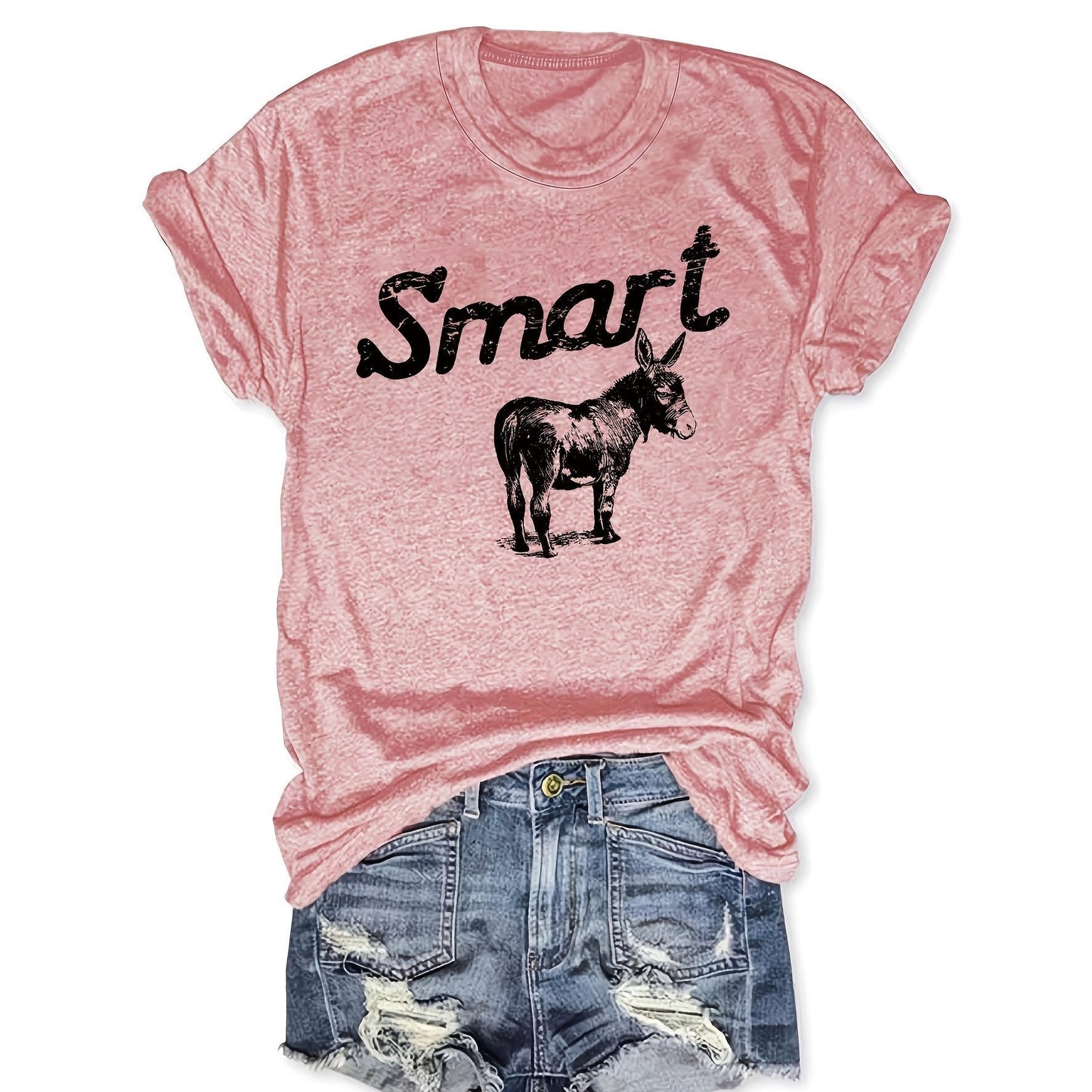 Women's Round Neck Short Sleeve T-Shirt - Casual Summer Top FitiqueFit
