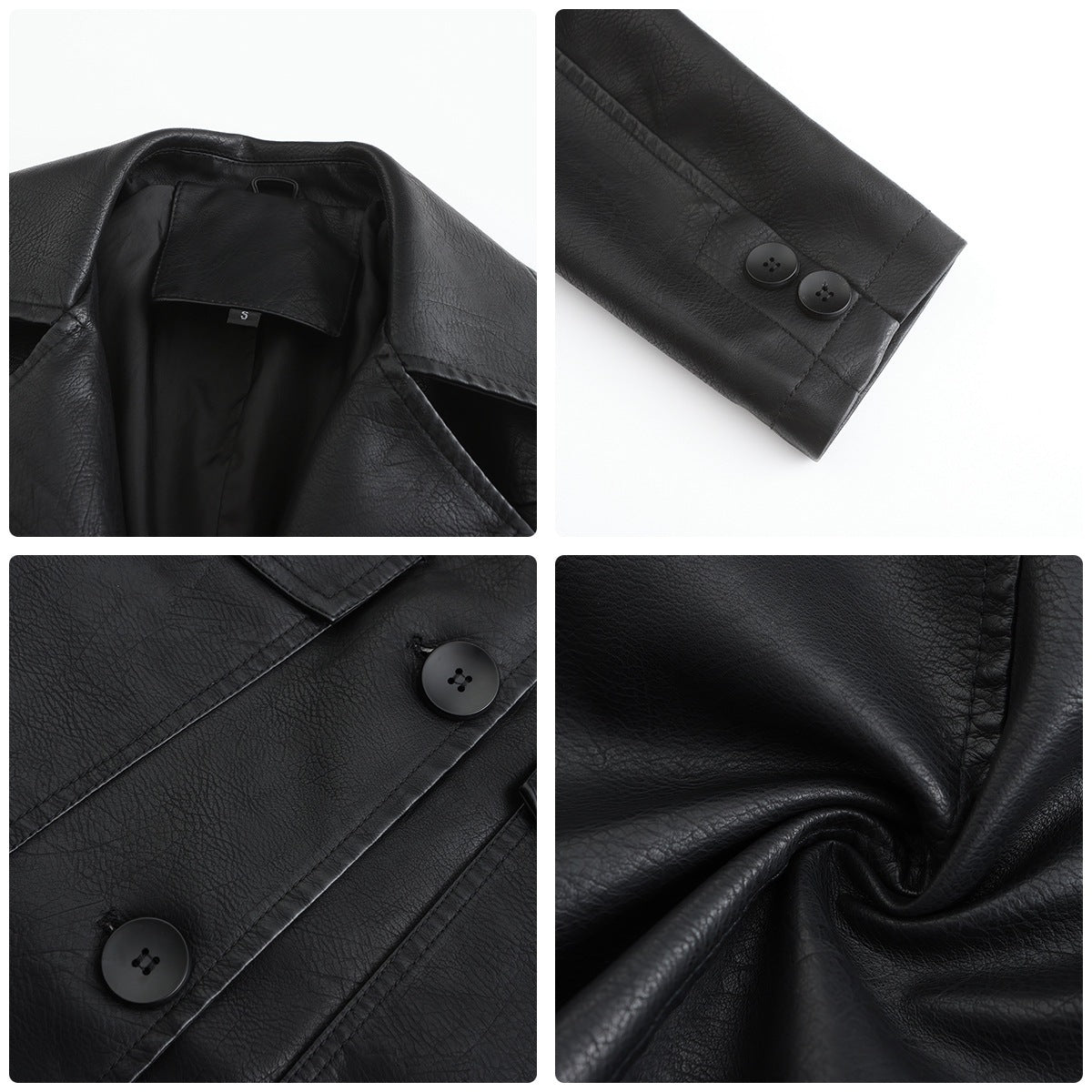 Women’s Long Leather Trench Coat – Fashion Outerwear FitiqueFit