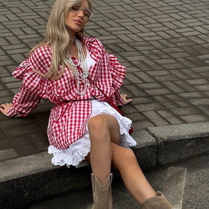 Personality New Cotton Plaid Women's Shirt See size chart under “more details” The Fashion Celestial