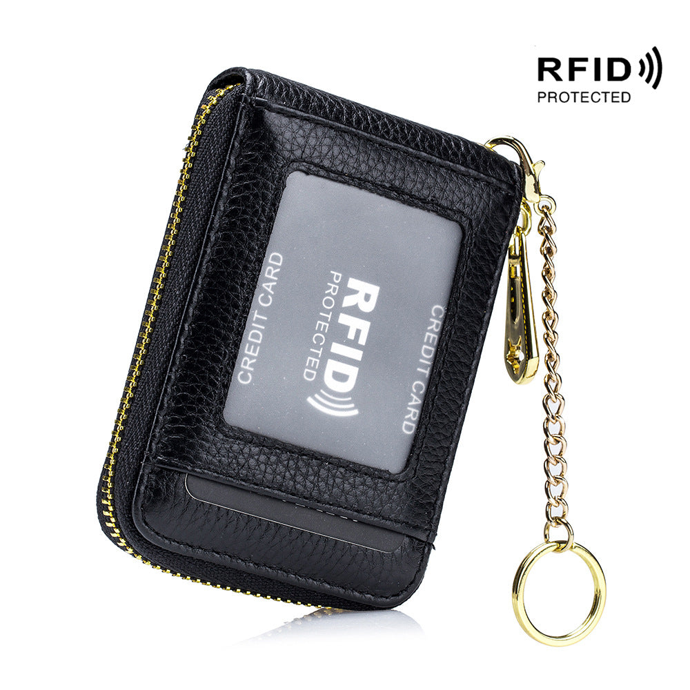 [RFID Credit Card Holder] Casual RFID Credit Card Holder, Multi-compartment Wallet - Simple Zip Around Card Case NovaCart