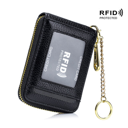 [RFID Credit Card Holder] Casual RFID Credit Card Holder, Multi-compartment Wallet - Simple Zip Around Card Case NovaCart